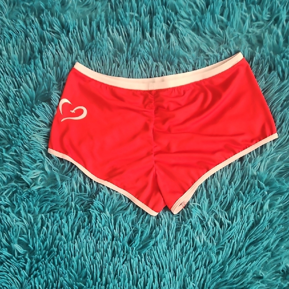 Red Women's Shorts with White Trim